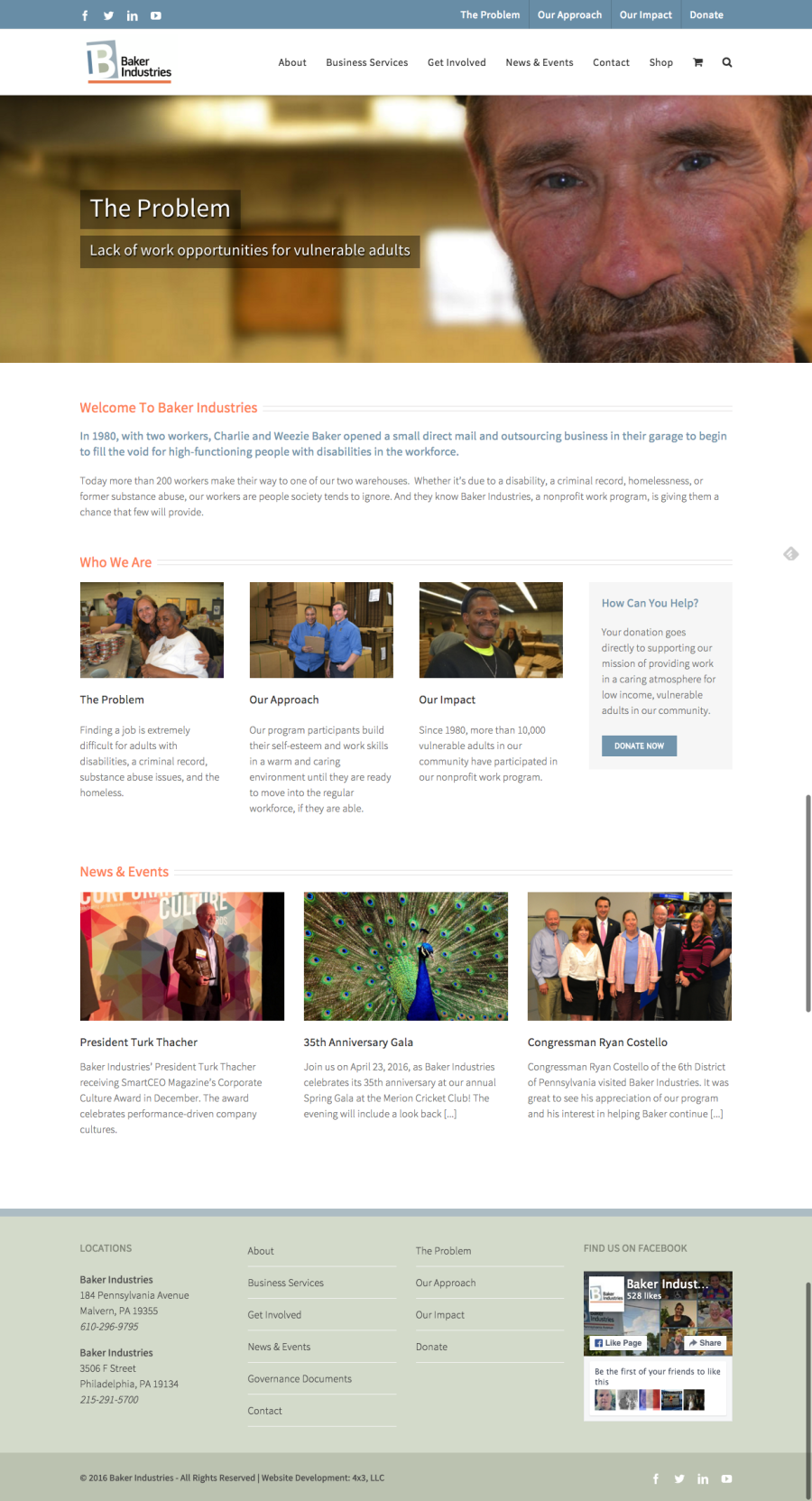 Baker Industries site Design and Programming Philadelphia Branding